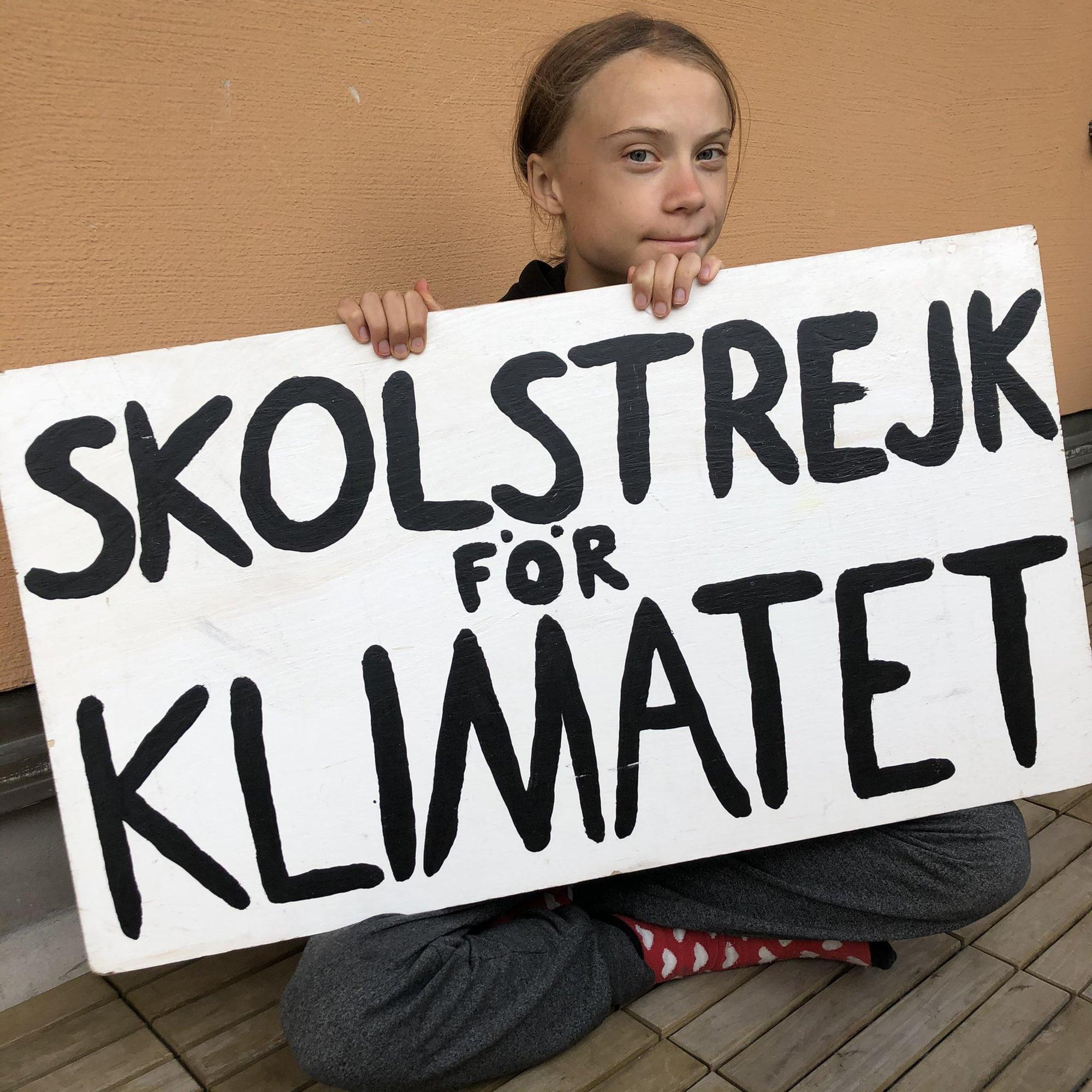 瑞典環保少女童貝里(Greta Thunberg)公開表態支持美國民主黨總統候選人拜登。(翻攝自推特@Greta Thunberg)