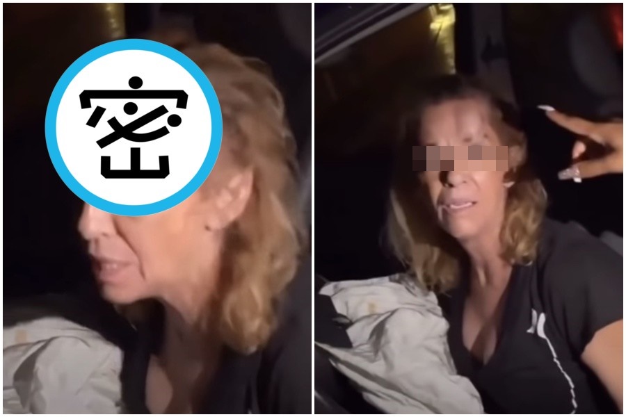 美國一男子目睹自撞車禍，車內女駕駛看似精神恍惚，而且額頭腫得像顆屁股。（翻攝自 B.C.&Lowy YouTube頻道）