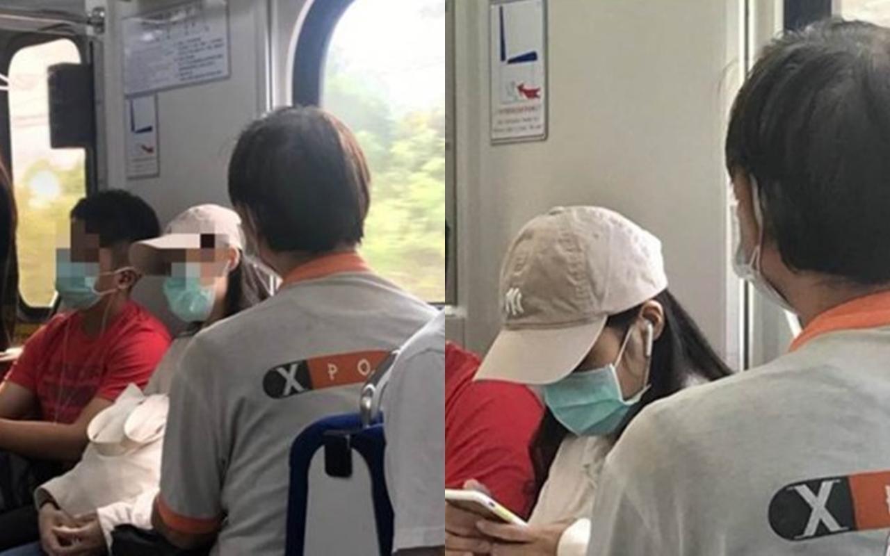 一名女網友日前搭乘火車時被隔壁一名阿伯乘客騷擾。（翻攝畫面）