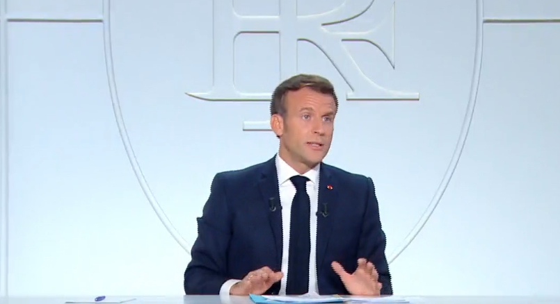 法國總統馬克宏宣布全國進入公共衛生緊急狀態。（翻攝馬克宏臉書）