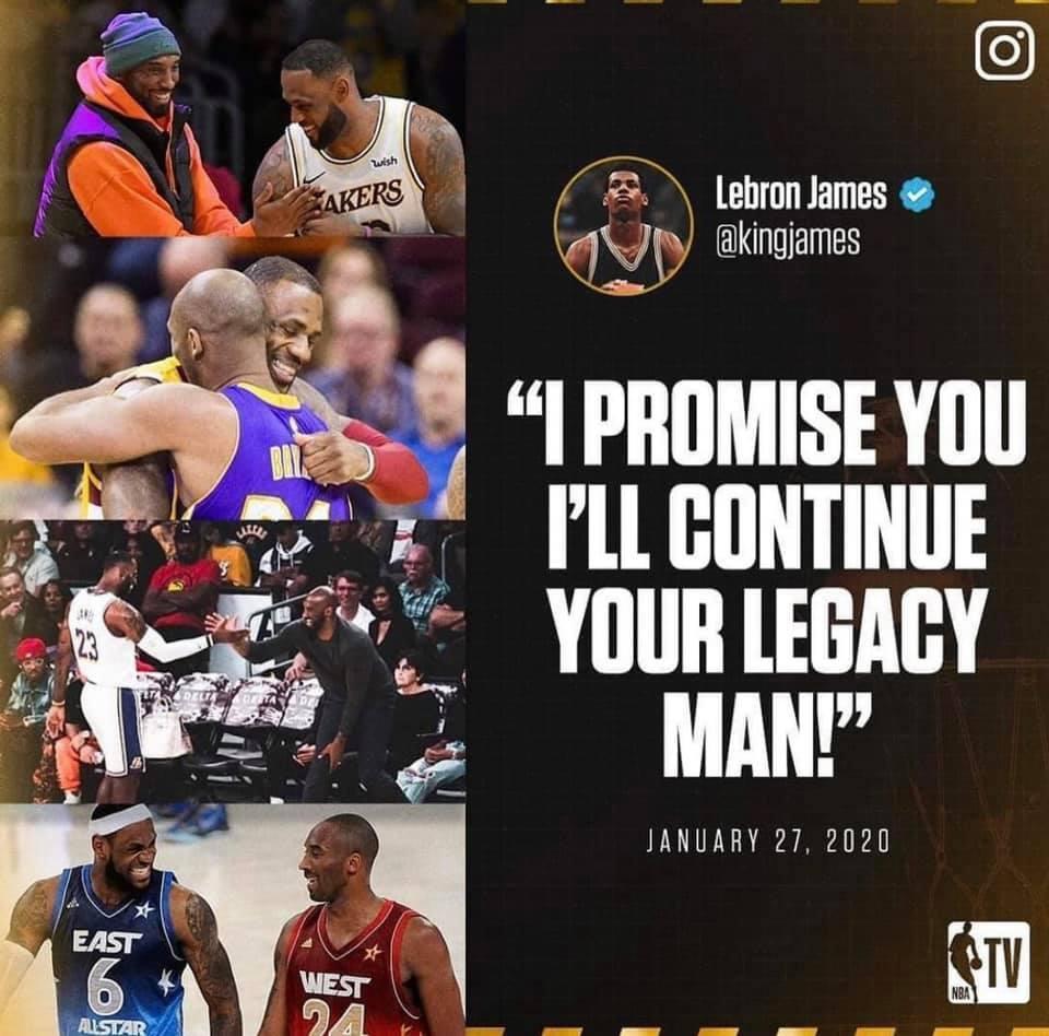 詹皇PO出自己與科比的友誼合照。(翻攝自LeBron James臉書)