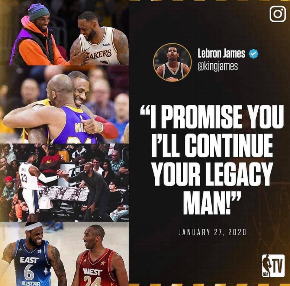 詹皇PO出自己與科比的友誼合照。(翻攝自LeBron James臉書)