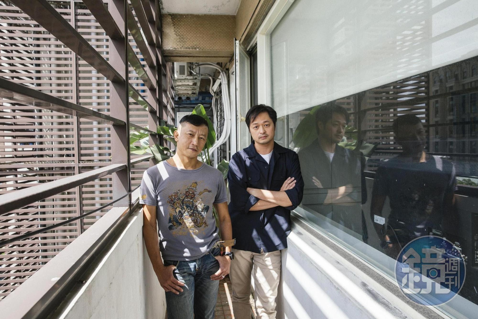 楊雅喆(左)首度擔任電影監製,從發想、編劇到拍片過程中提供鄭有傑(右)各種建議。