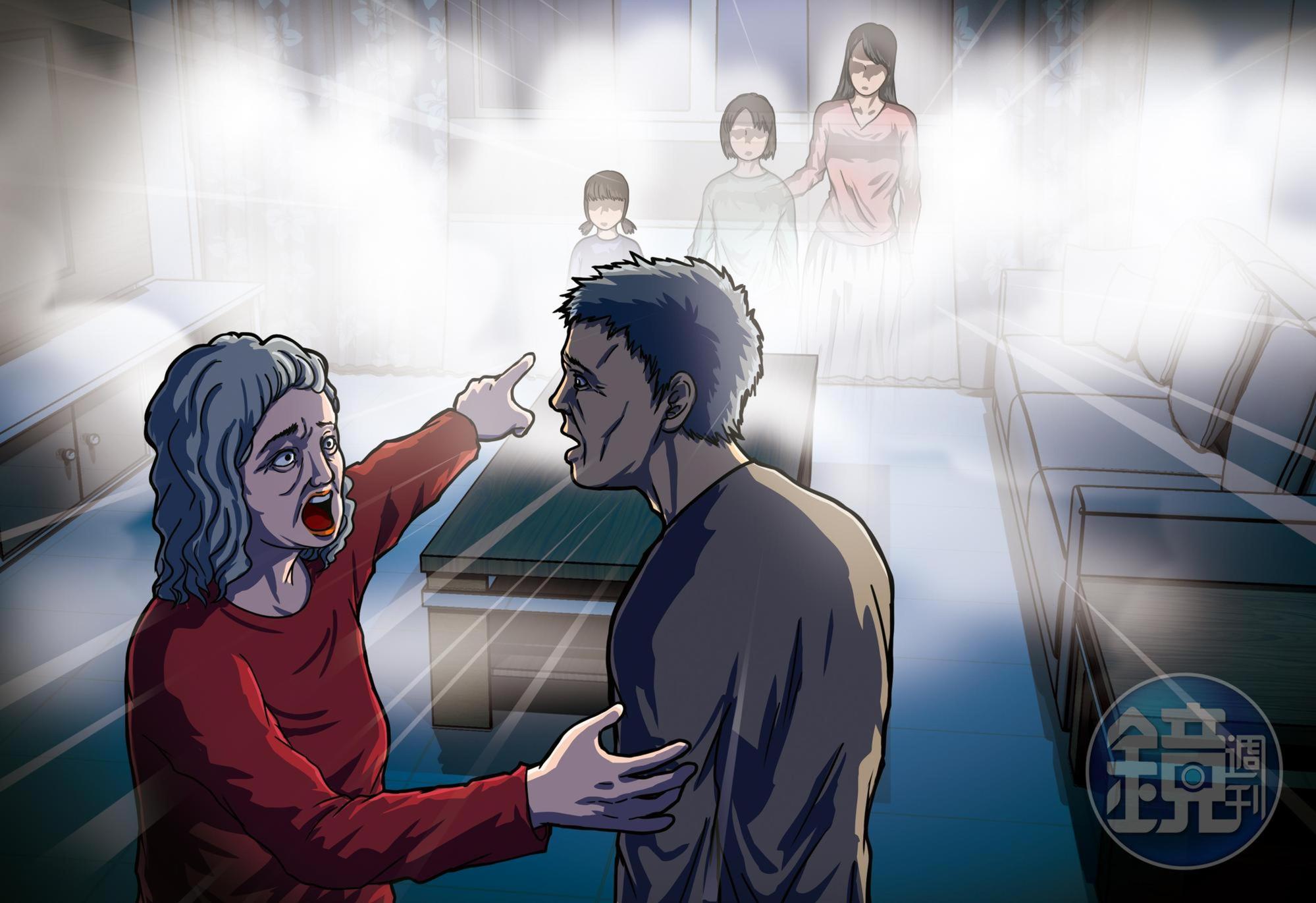 死者蔡女的父母表示,頭七當天看到女兒帶著2名外孫女現身。
