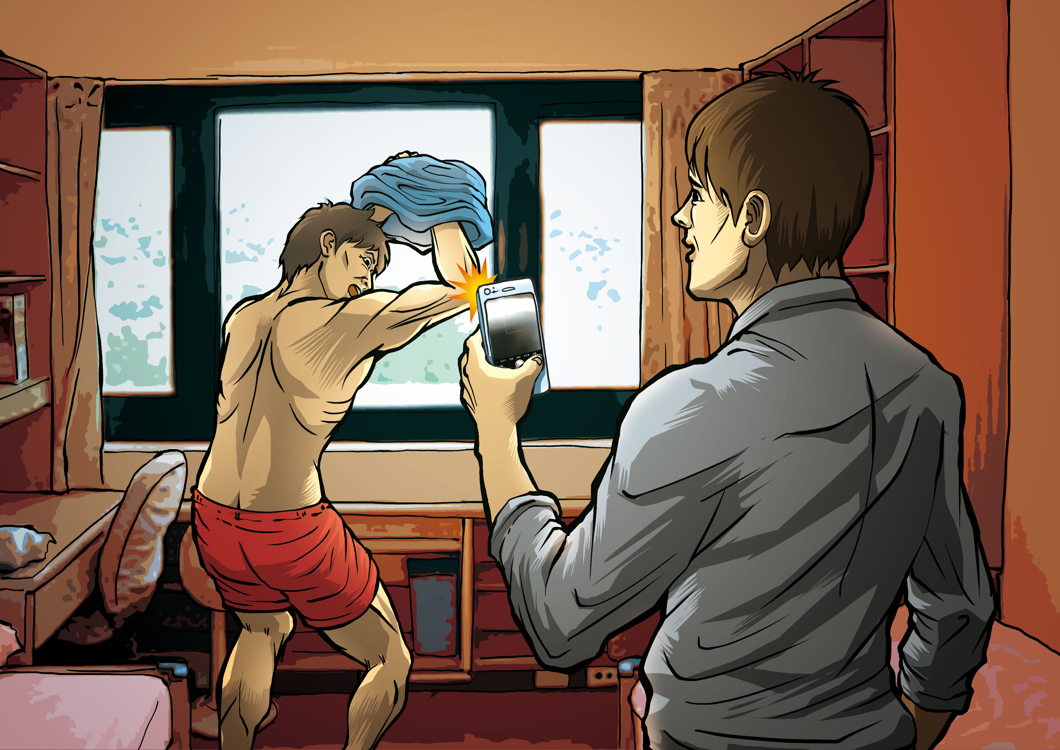 該名學員在司法官學院宿舍，用手機偷拍室友更衣。