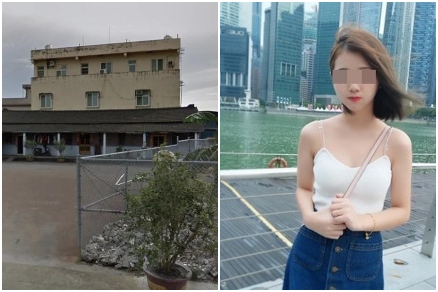 自稱「阿伯」的陳姓屋主（實際應為宋姓）宣布以700萬價格賣出3樓透天厝，還娶了25歲的美嬌娘（右），未料卻被踢爆房屋真實售價為55萬元，新婚妻則是馬來西亞網紅，引發盜圖質疑。（翻攝自Google地圖、IG）