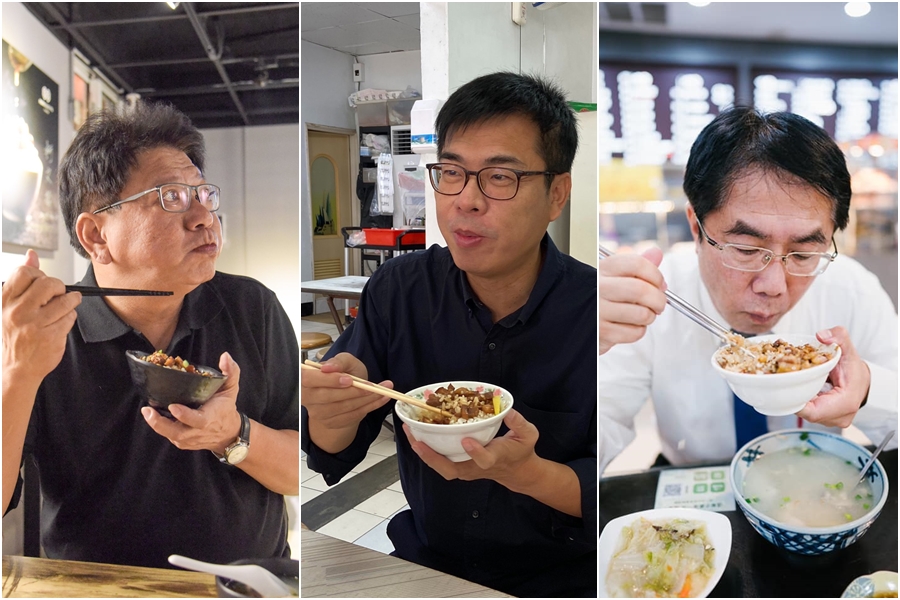 南高屏首長在臉書掀肉燥飯PK大戰。（由左至右翻攝自潘孟安、陳其邁、黃偉哲臉書）