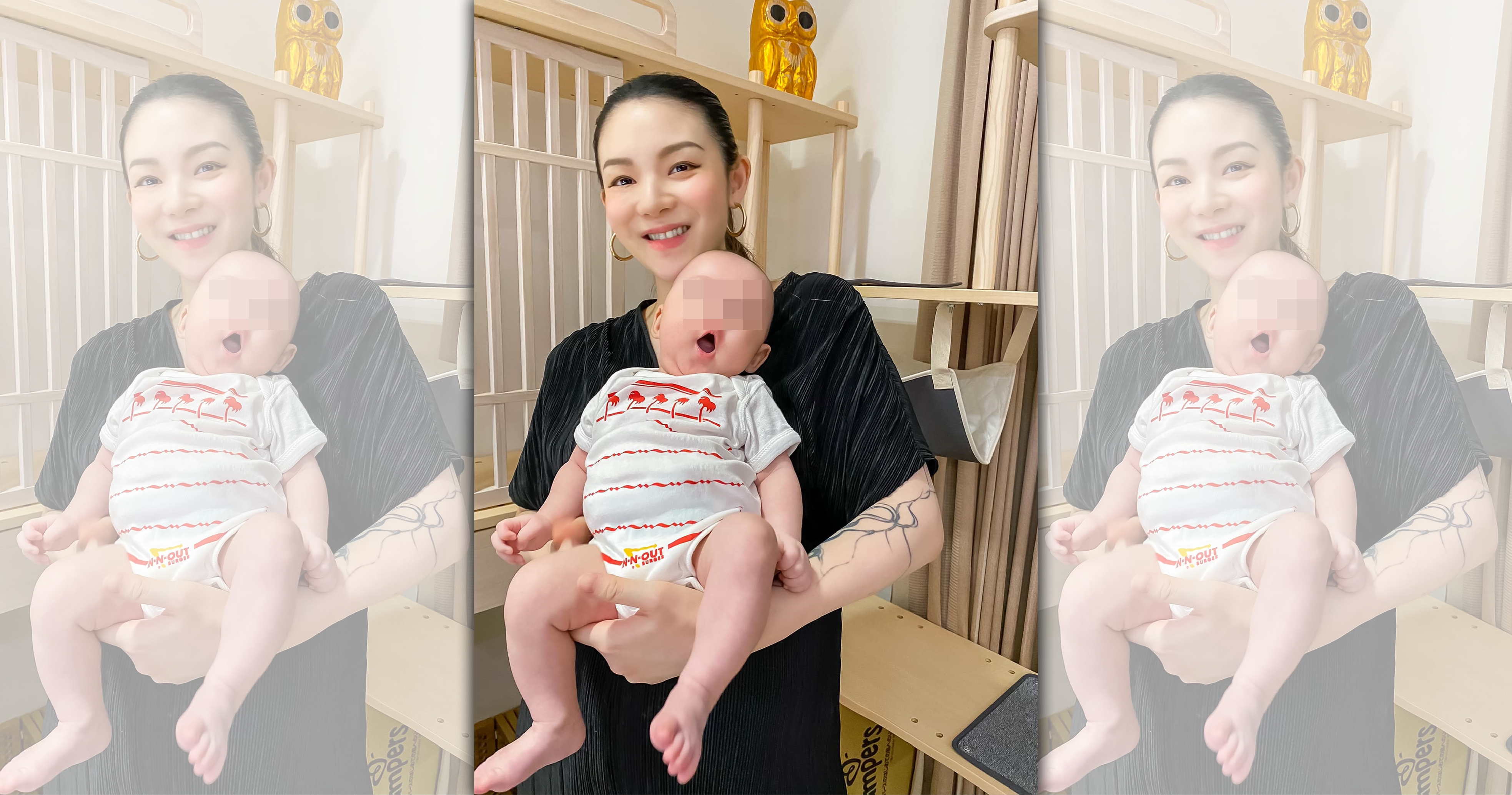 歐陽靖坦承自己有產後憂鬱，經常看著寶寶就哭了。（翻攝自歐陽靖臉書）