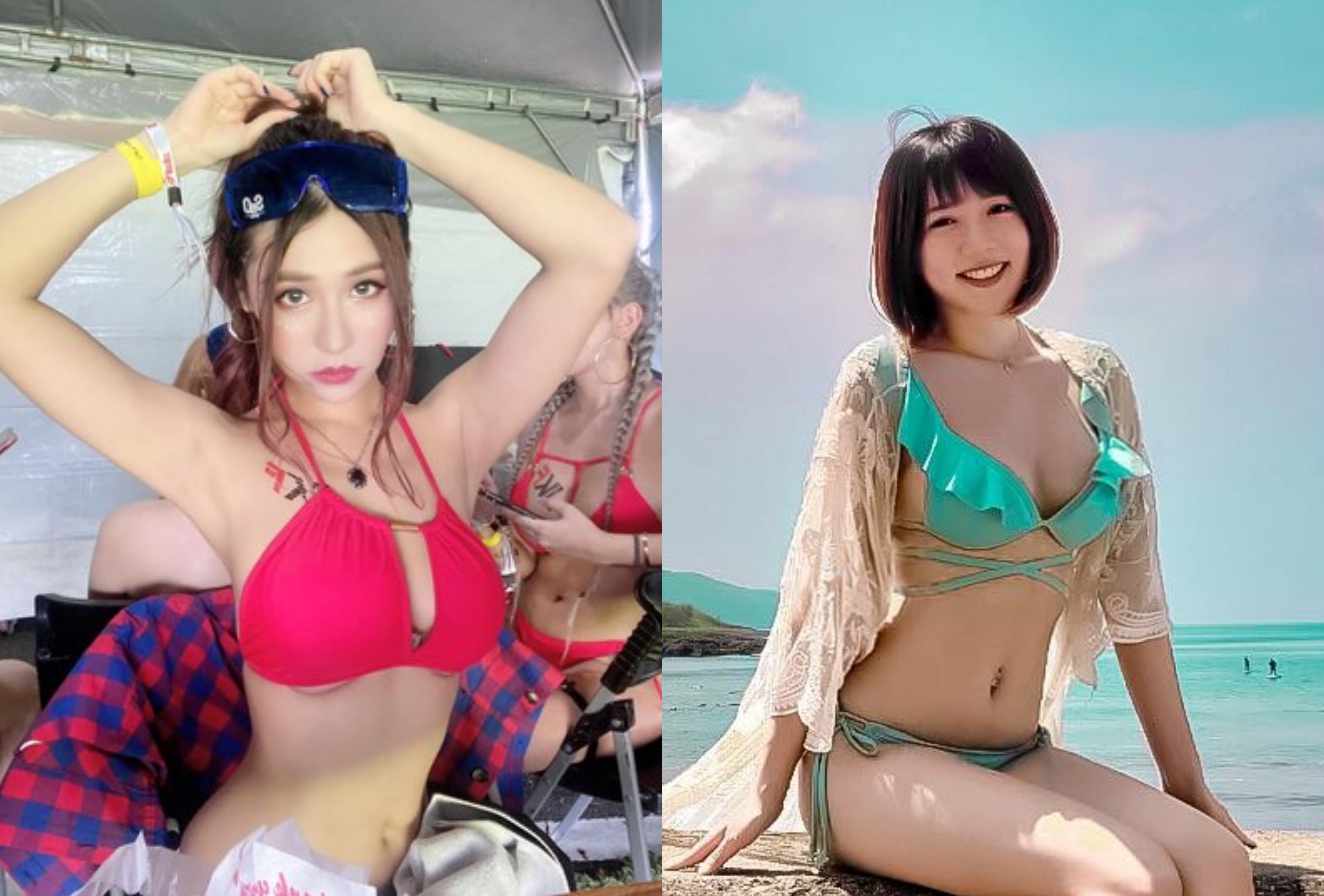 網美界掀起一股賣淫之亂，根據橫綱凱咪爆料，約有7成涉入，女模唐明翎則有其他想法。（翻攝自橫綱凱咪、唐明翎臉書）