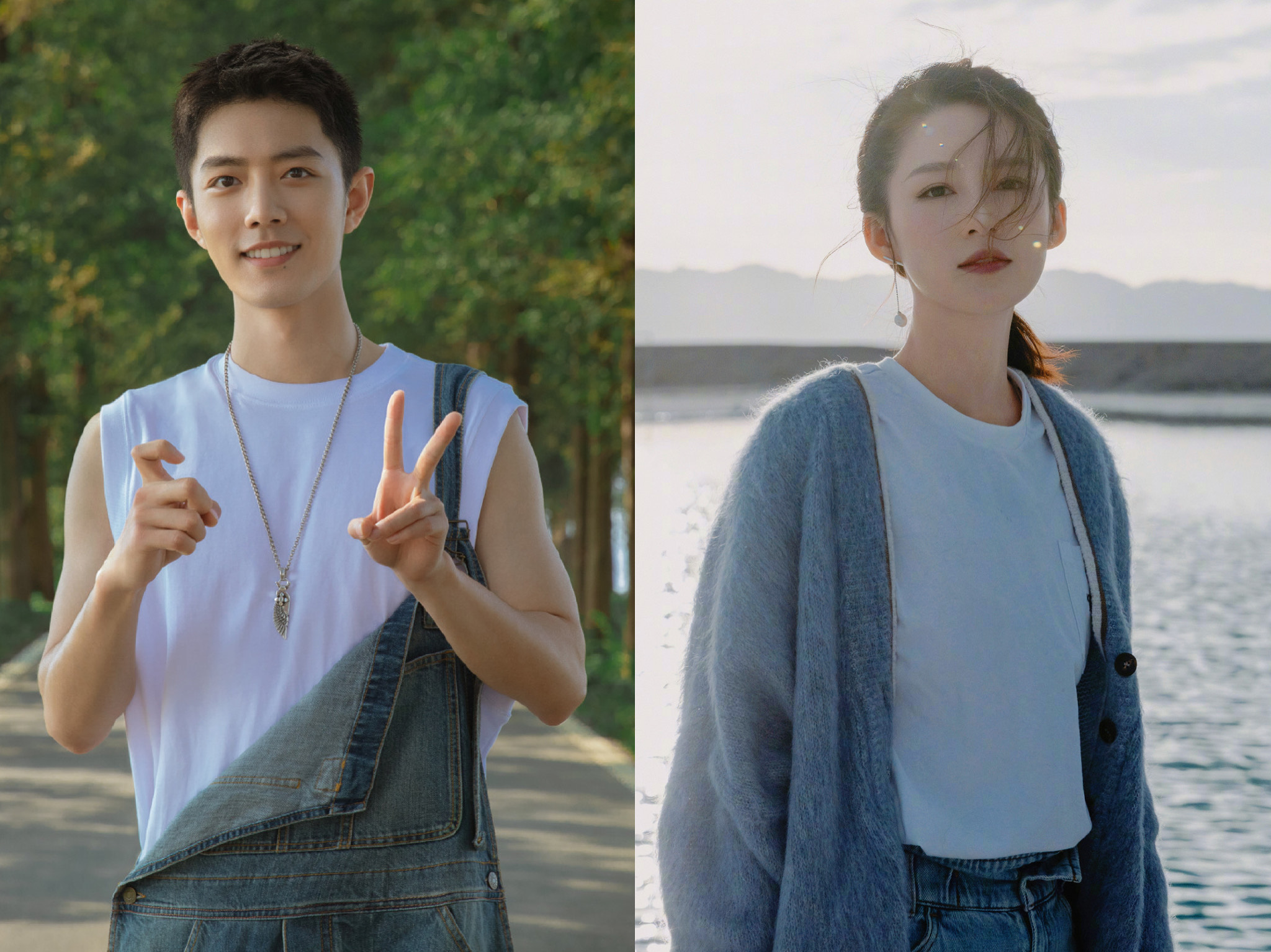 《慶餘年》第二季官宣，演員名單卻少了李沁（右）與肖戰（左）。（翻攝自李沁、肖戰微博）