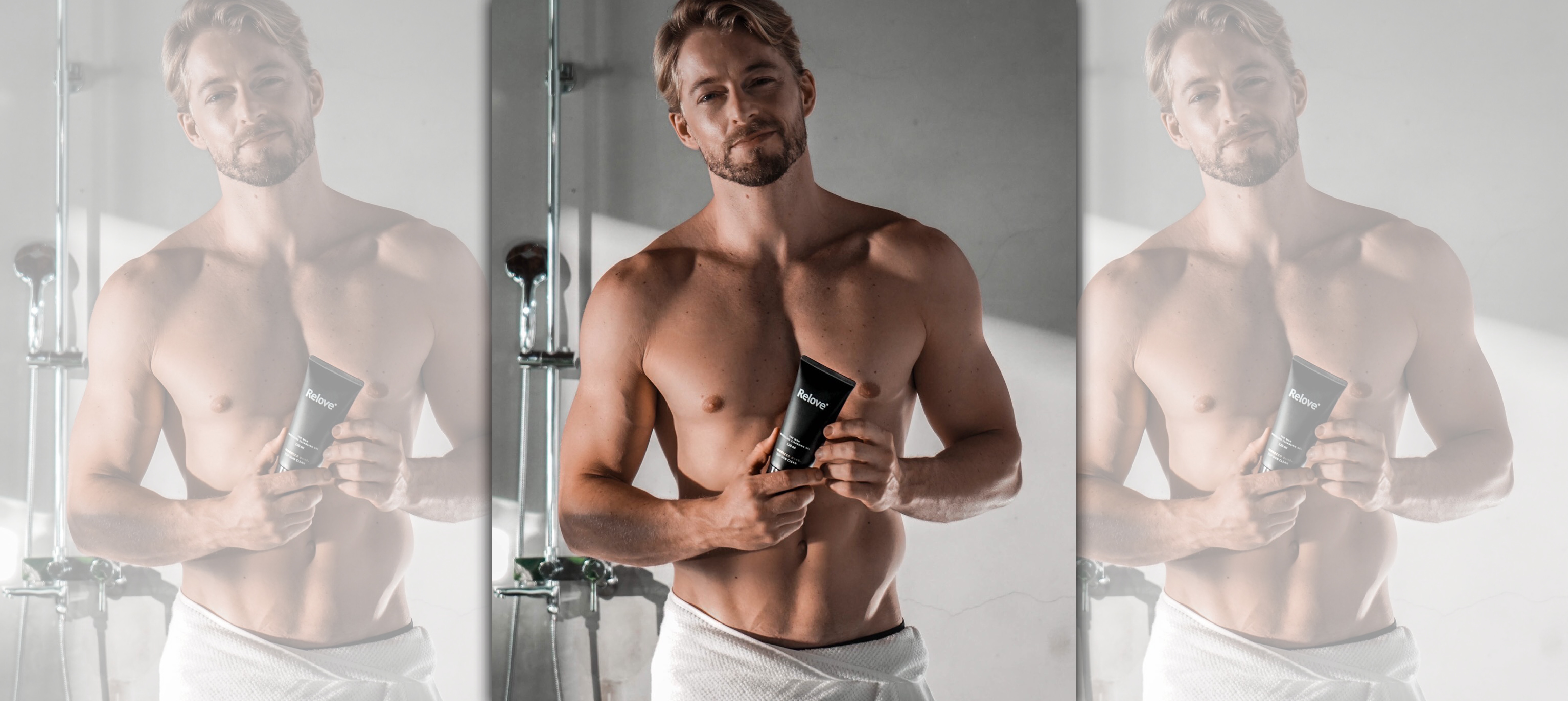 看中法比歐的粉絲男女都有，Relove請他代言男性私密處清潔凝露。執行長卓煜騰表示，此產品不只男生買，也有很多女生買回去給男友用。（捷醫生技提供）