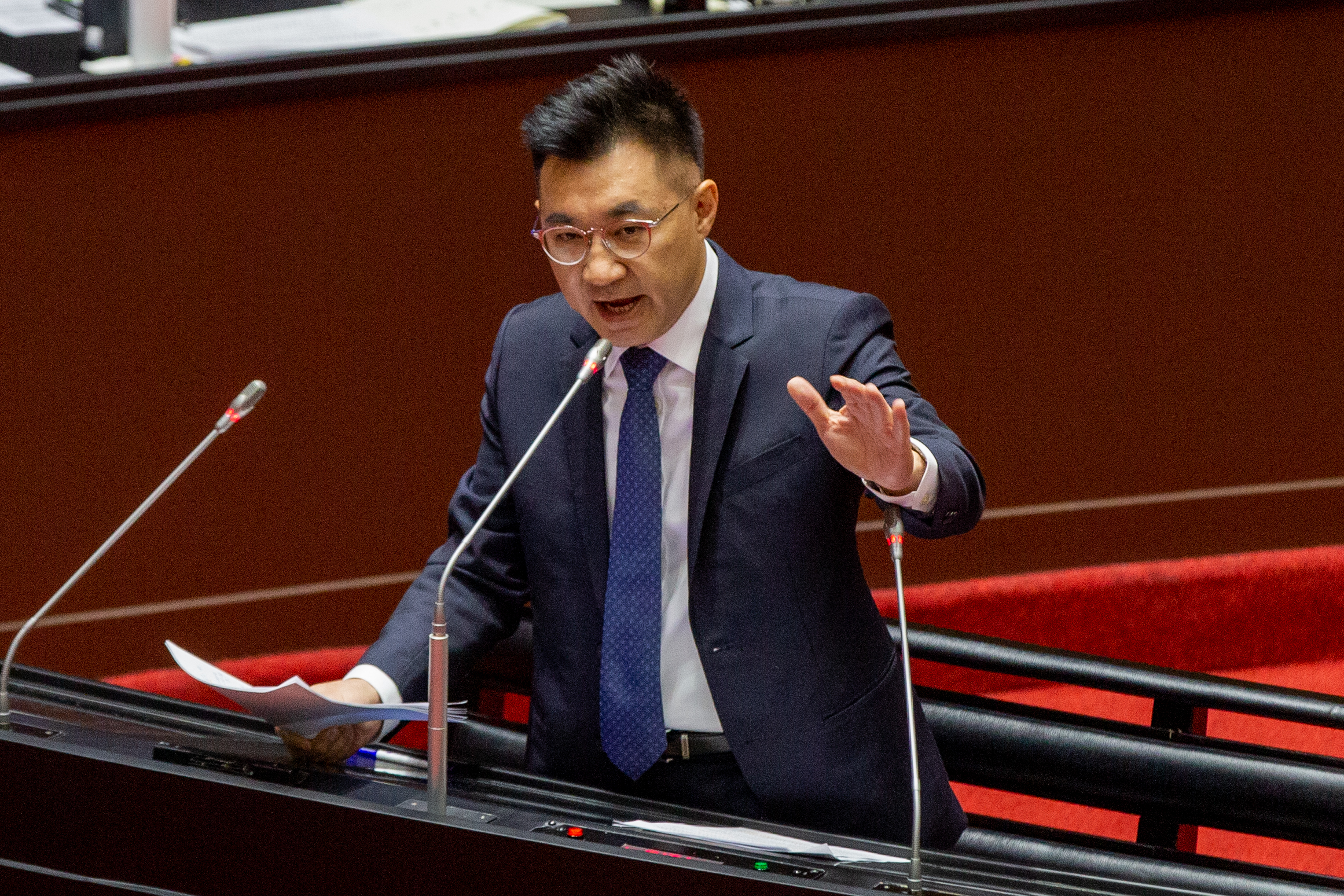 面對台獨團體抗議，國民黨主席江啟臣回嗆說，「要台獨去找蔡英文，捍衛中華民國來找我」。（本刊資料照）