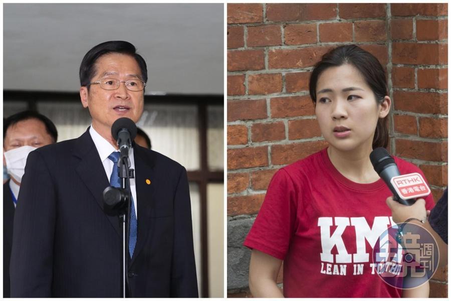 針對後備戰力動員與召集情形，台北市議員徐巧芯（右）今天槓上國防部長嚴德發（左）。（本刊資料照）