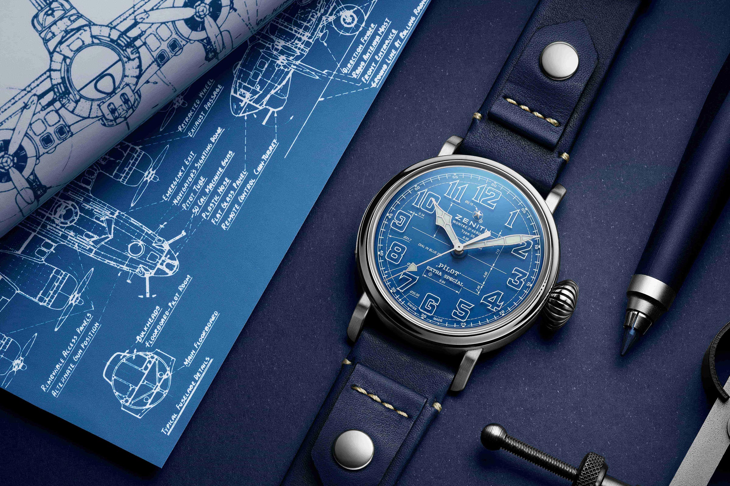 【錶壇焦點】航空領域的全新藍圖!ZENITH推出Pilot TYPE 20 Blueprint腕錶