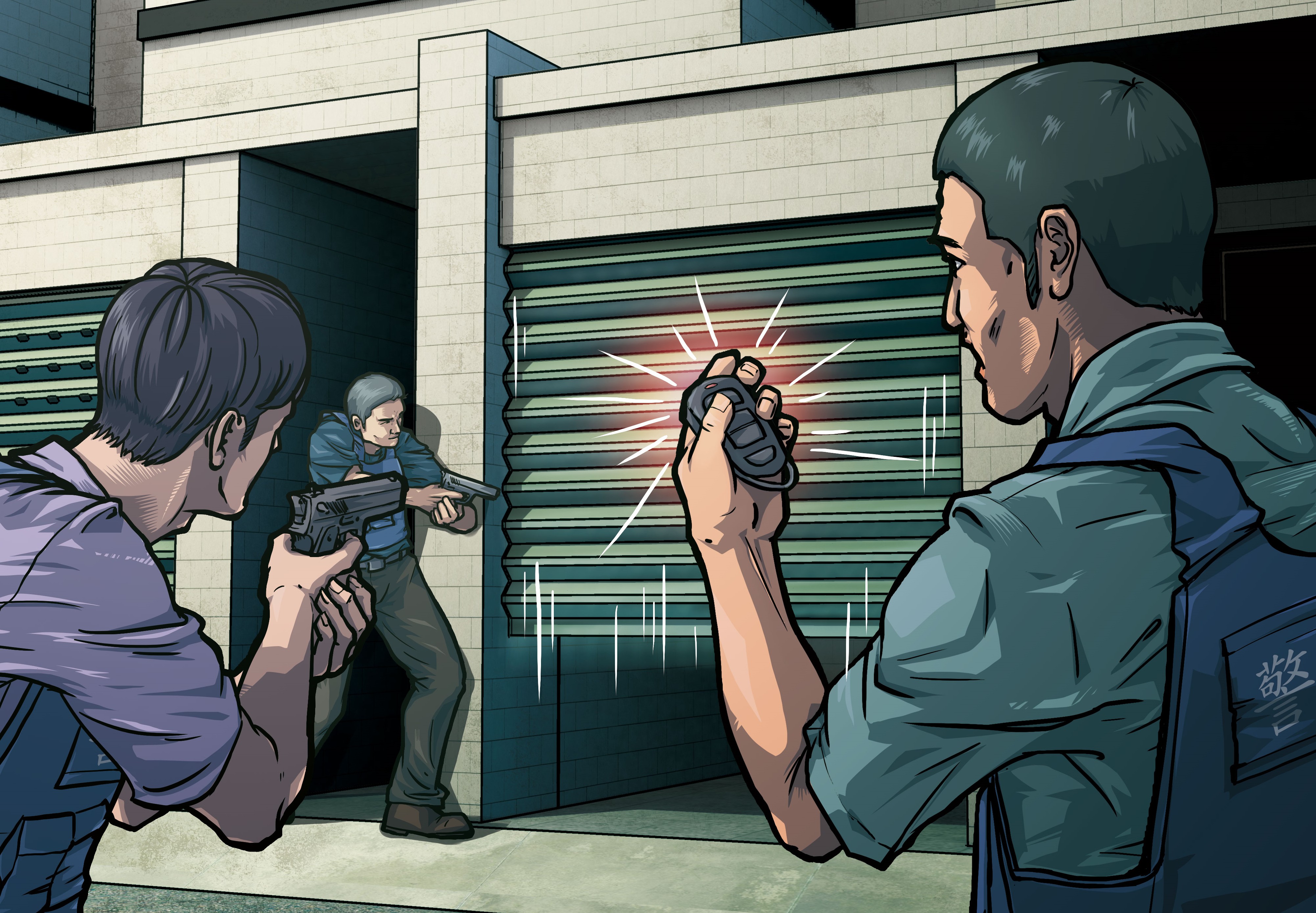 警方持主謀身上搜到的遙控器，在苗栗別墅區一戶戶測試，最後找到肉票被藏匿處。