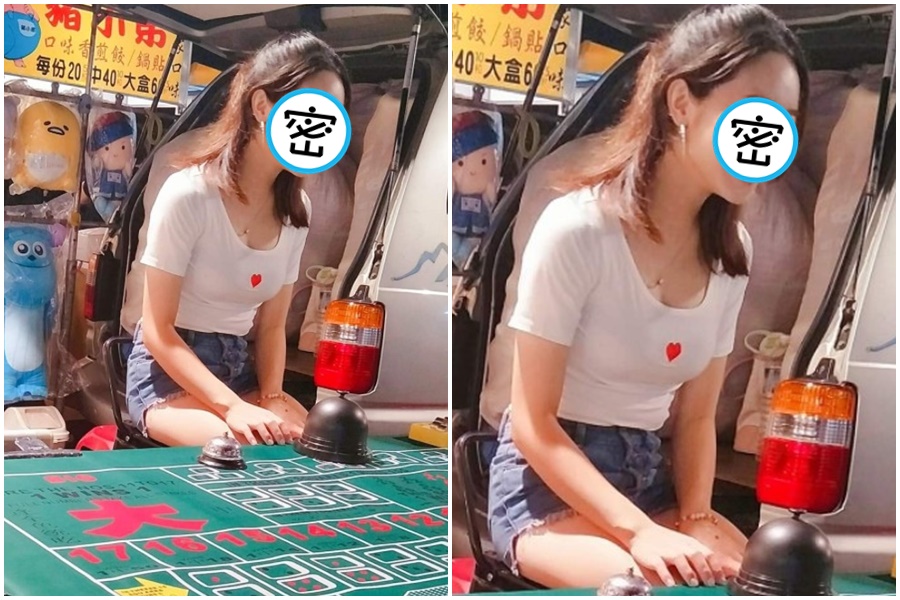 台南花園夜市「初戀系」正妹員工掀起關注。（翻攝自爆怨2公社）