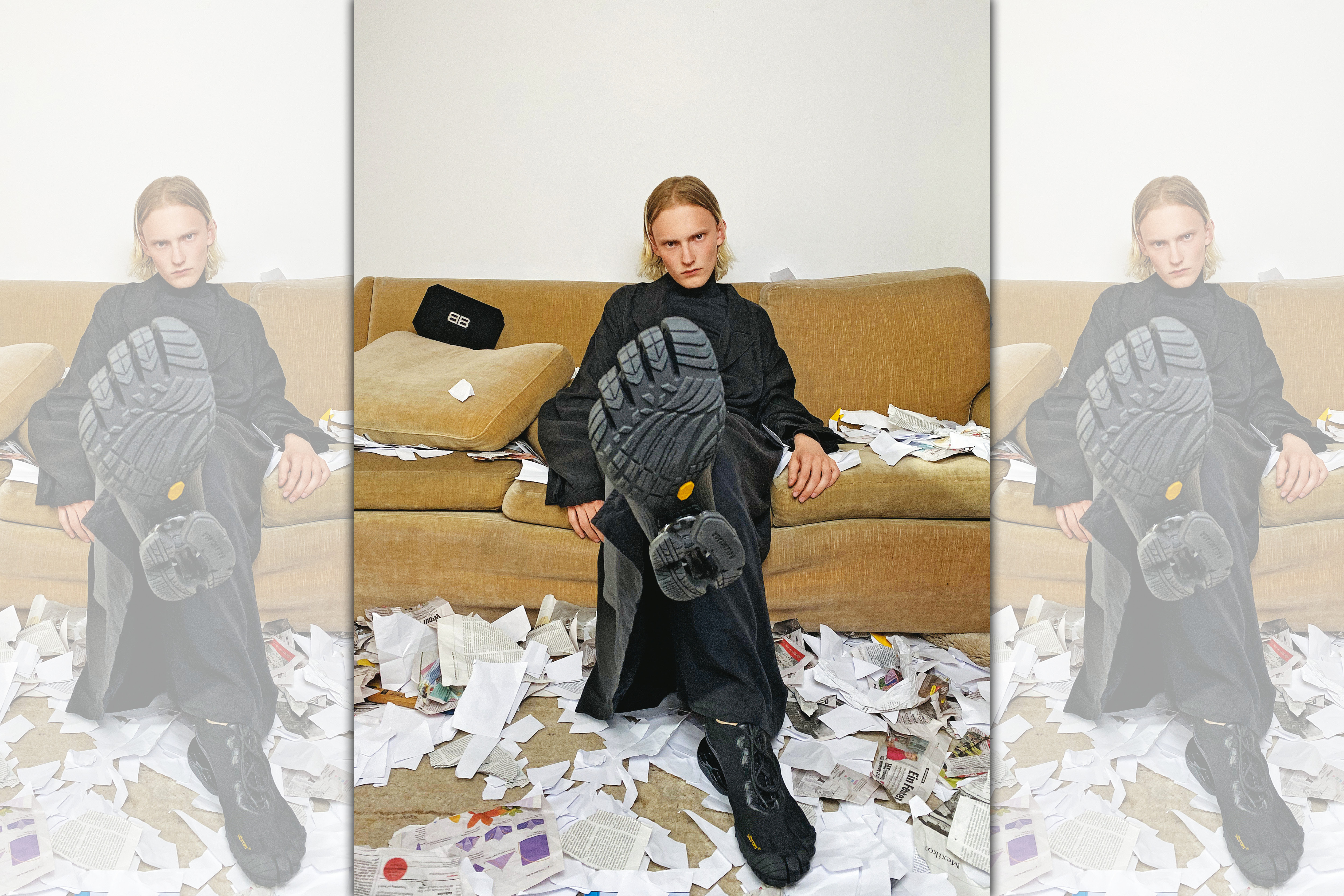 Toe High Top 5趾彈力高跟運動靴，NT$45,900。（BALENCIAGA提供）