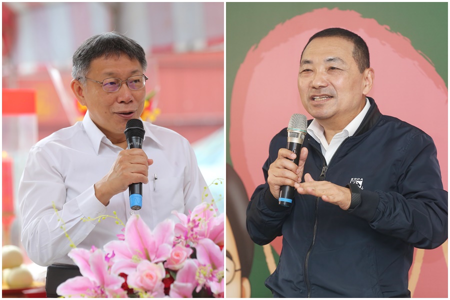 美麗島電子報最新民調出爐，侯友宜（右圖）以71.9％傲視群雄，而柯文哲（左圖）墊底，侯表示「柯市長非常努力，大家一起加油。」（本刊資料照）