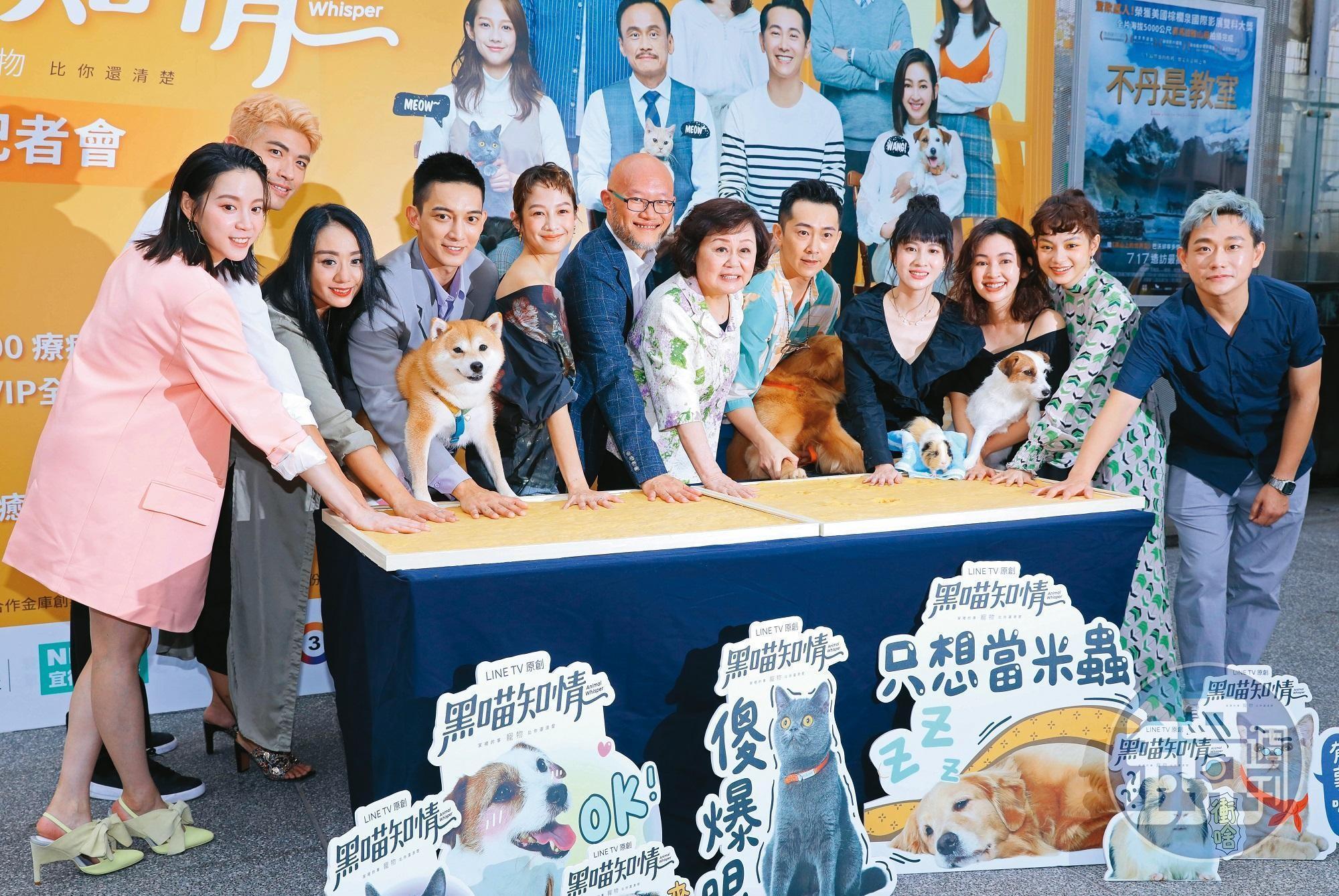 《黑喵知情》由LINE TV、民視共同播出,劇中動物與演員一同出席記者會,畫面更吸睛。