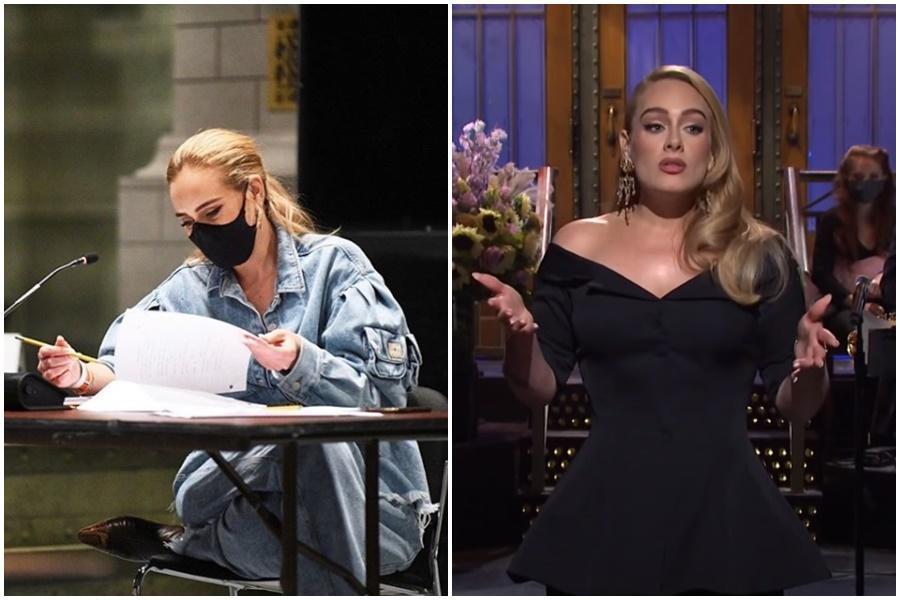 愛黛兒(Adele)日前以客座主持人主持《週六夜現場》引起熱議,除了演唱代表作以外,瘦身成果更讓粉絲們驚豔。(左翻攝自Adele IG、右翻攝自網路影片)