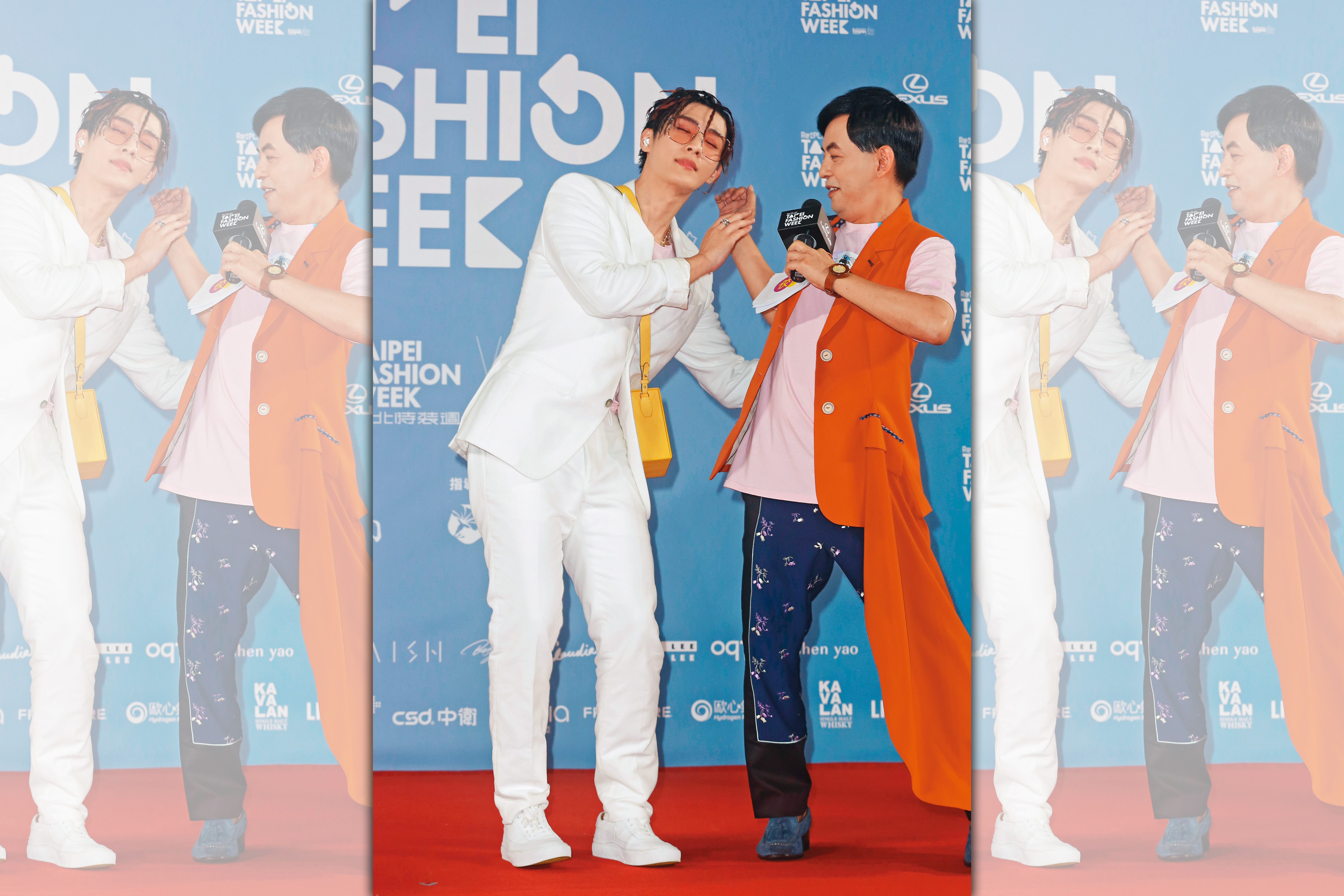 黃子佼（右）撇下孟耿如，跑去找炎亞綸（左）組CP，那麼公開讓人有點害羞。