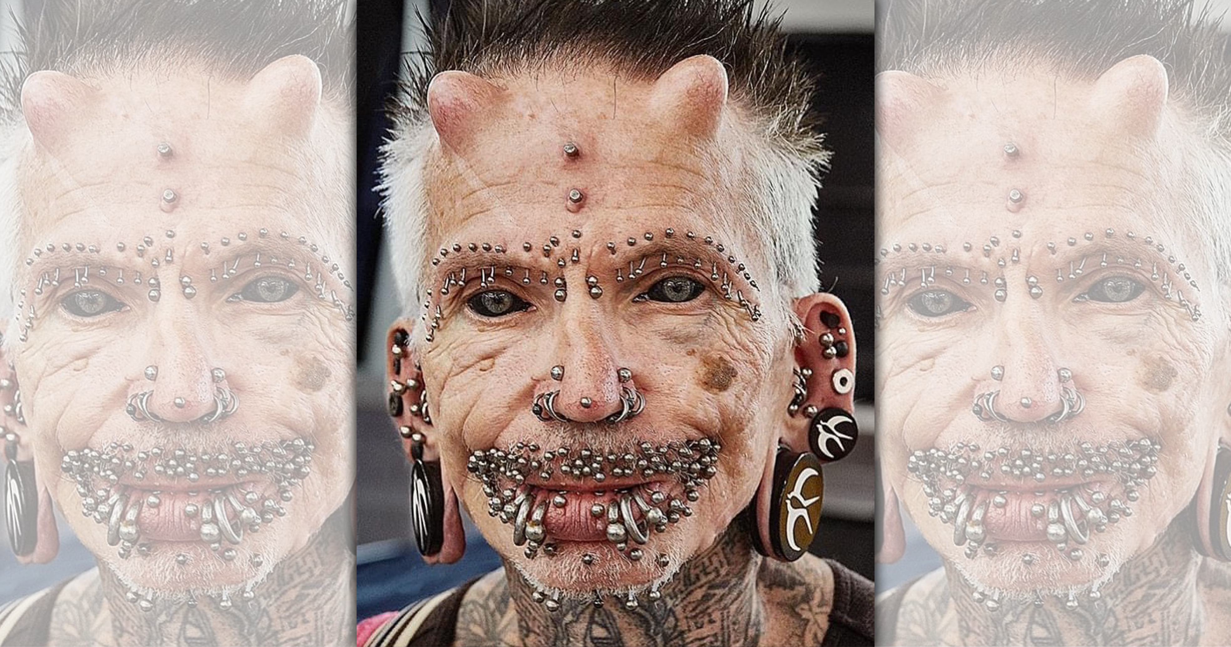 現年61歲的羅夫布赫霍茲是「人體改造狂熱者」，今年以516處人體改造創下「全球人體改造部位最多」的紀錄。（翻攝自robuchholz IG）