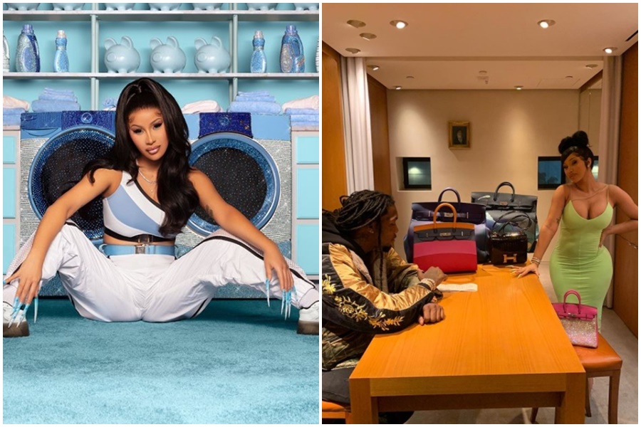 卡蒂B（Cardi B）日前與老公Offset在洛杉磯表演會場與川普粉絲、警方發生衝突。（左圖翻攝自Cardi B IG、右圖翻攝自Offset IG）