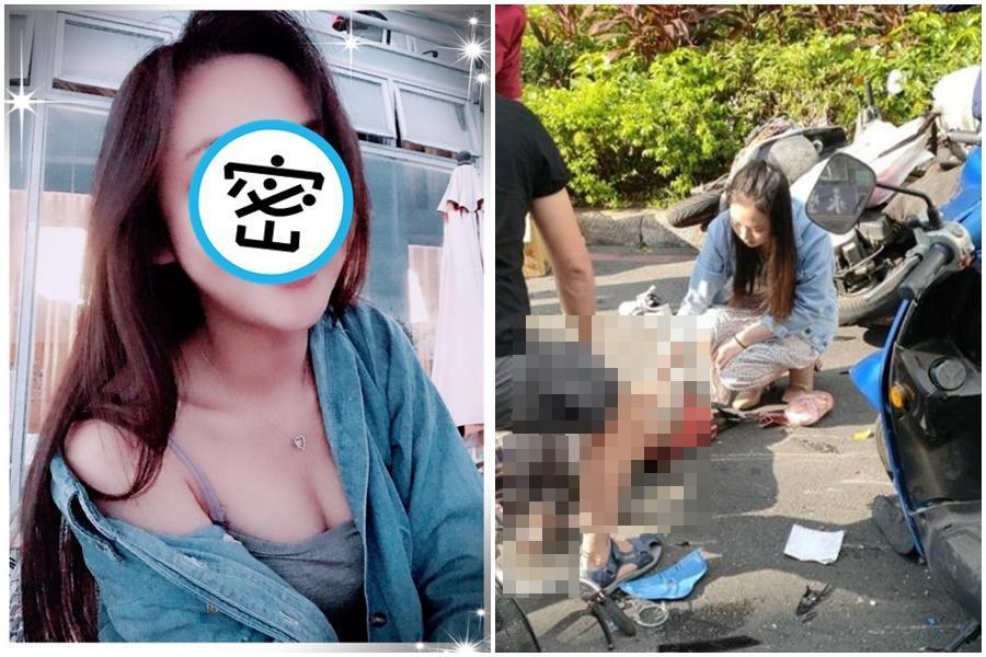 人美心也美的正妹上班聽到巨響,立刻從店裡出來幫忙車禍傷患。(合成圖:翻攝自許心妮臉書、愛新我莊是新莊人臉書)