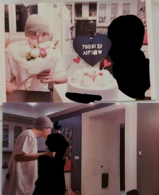 A女曝光與燦烈的親密合照，爆料他在兩人交往3年期間劈腿超過10人。（翻攝自dcinside）