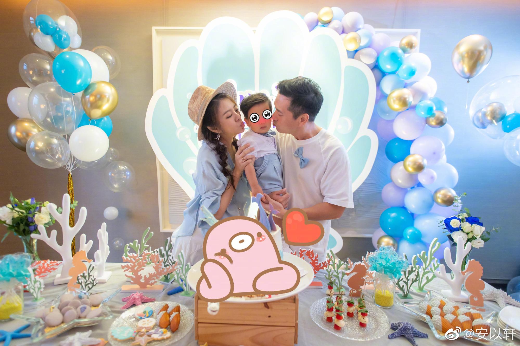 安以軒上月返台待產，還舉行生日會同時拍孕婦寫真。（翻攝自安以軒微博）