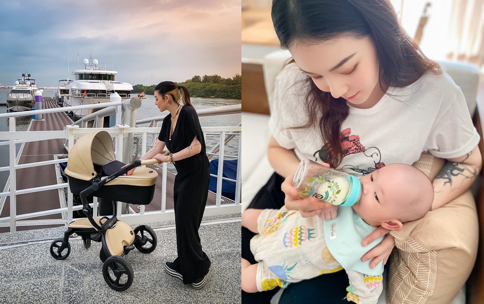 成為媽媽之後,歐陽靖也成了曬嬰魔人,貼出各式育兒照。(翻攝自歐陽靖臉書)