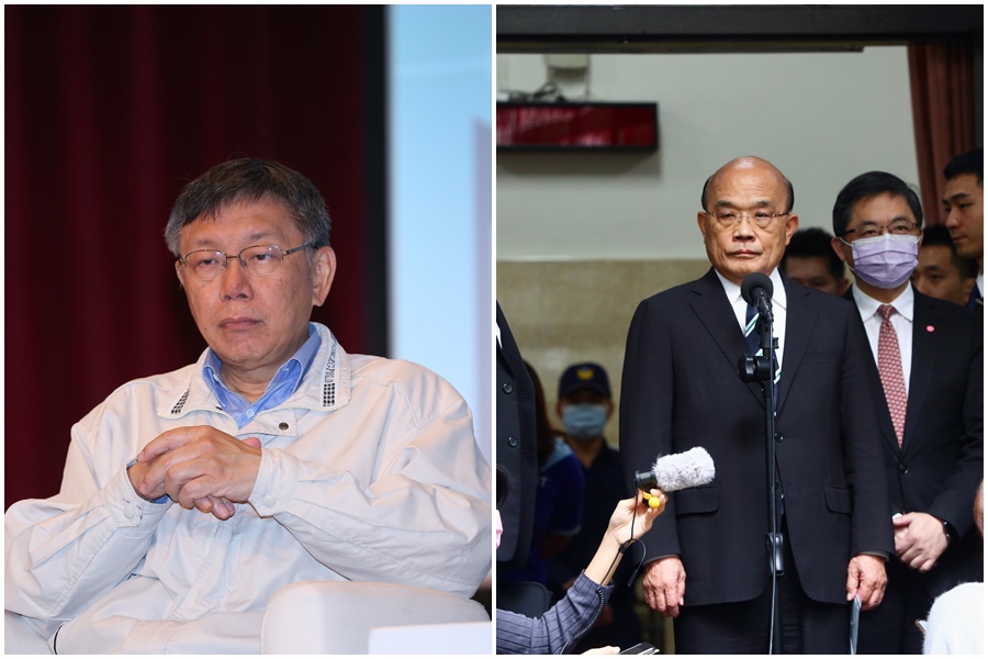 柯文哲抨擊開放萊豬政策配套不足，蘇貞昌僅表示「聽不懂」。