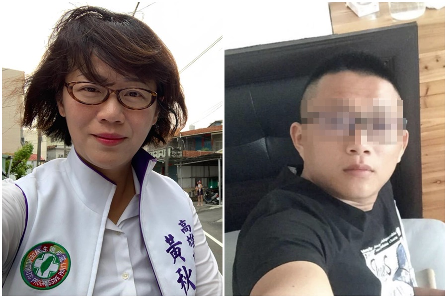 高雄市議員黃秋媖祝福擄人殺害案的梁嫌生日快樂，引爆熱議。（翻攝自梁姓凶嫌、議員黃秋媖臉書）