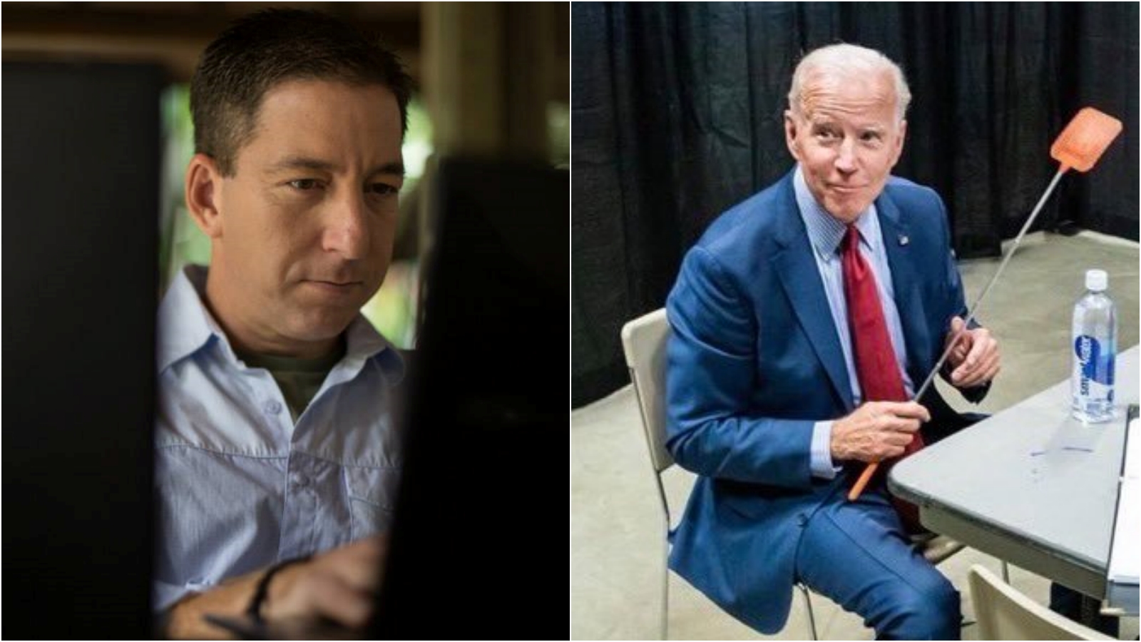 葛林華德（左）不滿被要求刪除批評拜登（右）的報導，憤而提出離職，（翻攝自Glenn Greenwald／Joe Biden臉書）