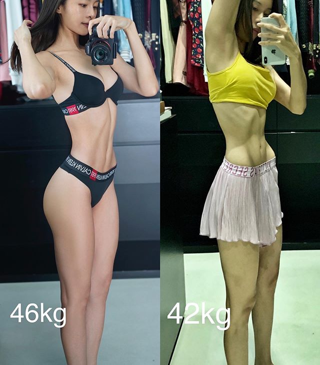 李元玲瘦到肋骨清晰可見，膚色也變得蠟黃暗沉，被網友形容「像被家暴」。（翻攝自李元玲IG）
