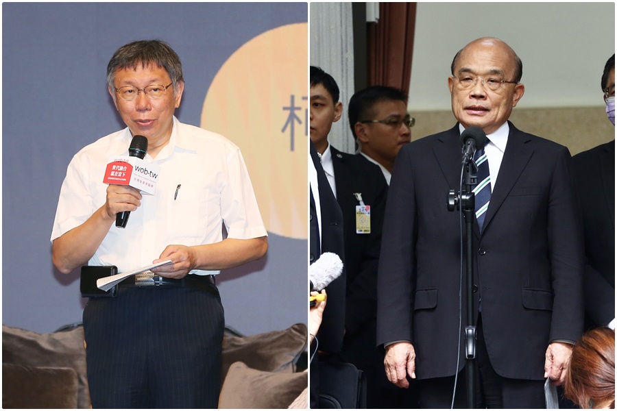 台北市長柯文哲就美豬議題暗酸行政院長蘇貞昌，蘇揆則表示「沒有時間也沒有心情去注意到哪個人講什麼」。（本刊資料照）