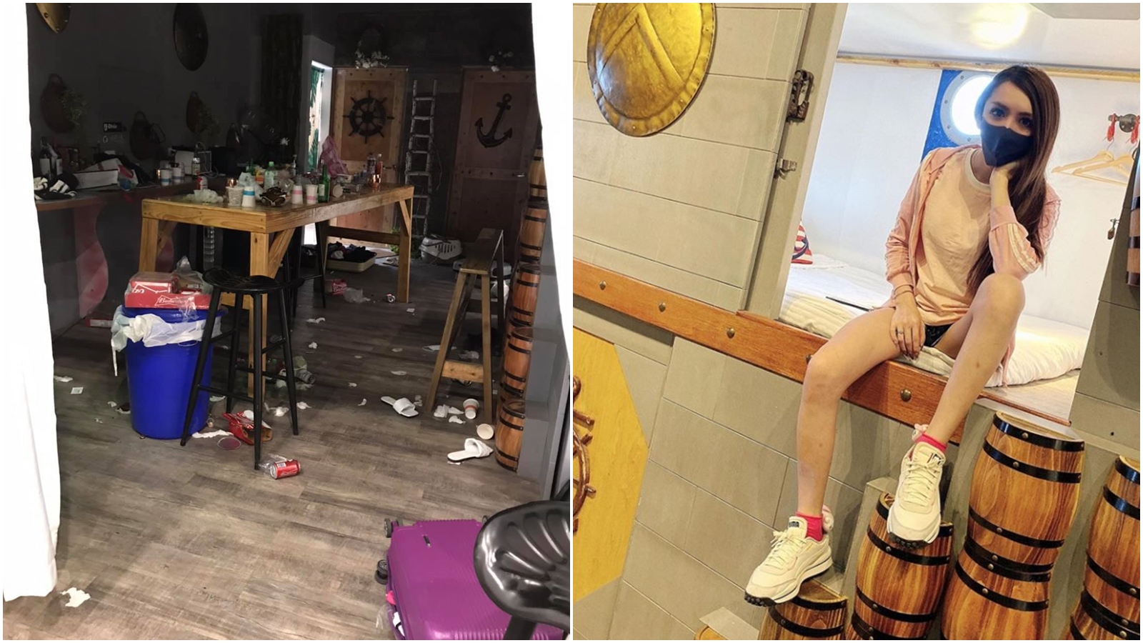 罔腰被民宿業者指控破壞環境，她原先還理直氣壯發文解釋，事後卻悄悄刪文。（翻攝自「就是愛綠島」臉書、罔腰 Instagram）