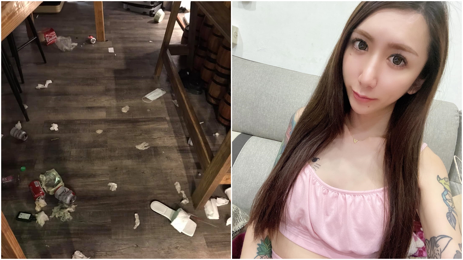 網紅「罔腰」被指控大鬧且破壞綠島民宿，稍早發文道歉承諾不再有脫序行徑。（翻攝自「就是愛綠島」、罔腰臉書）