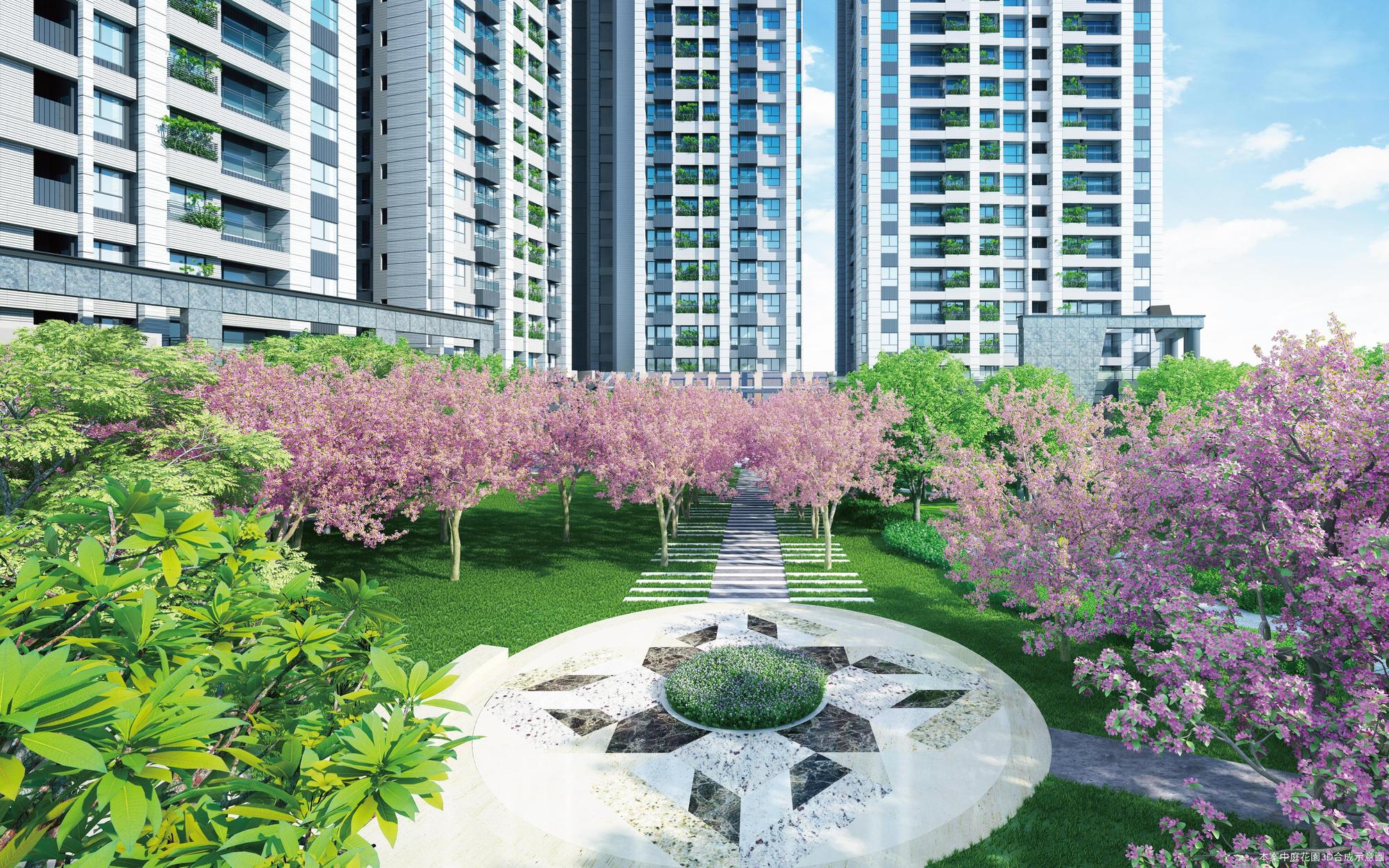 「禾悅花園」千坪大樹森林花園3D合成示意圖