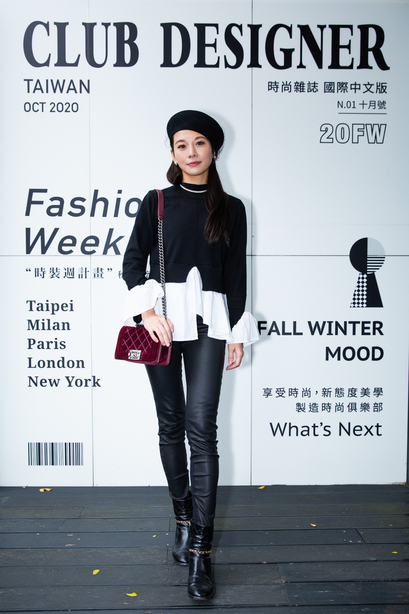 藝人艾莉絲自創有機美妝品牌「Oui Organic」轉型成功，也出席了秋冬大秀。（CLUB DESIGNER提供）
