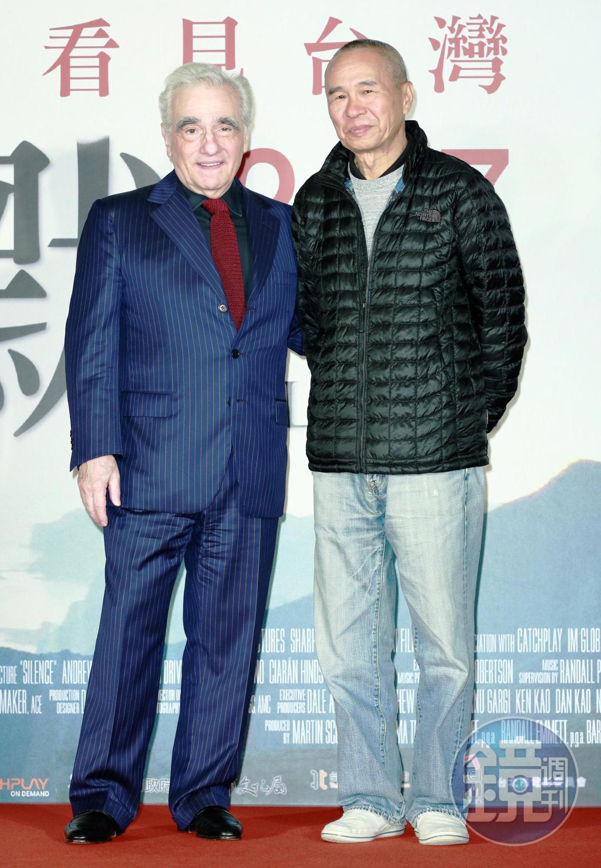 當年馬丁史柯西斯在台取景的《沈默》上映，他特地來台宣傳，侯孝賢也出席首映會，來個名導相見歡。（攝影：蕭志傑）