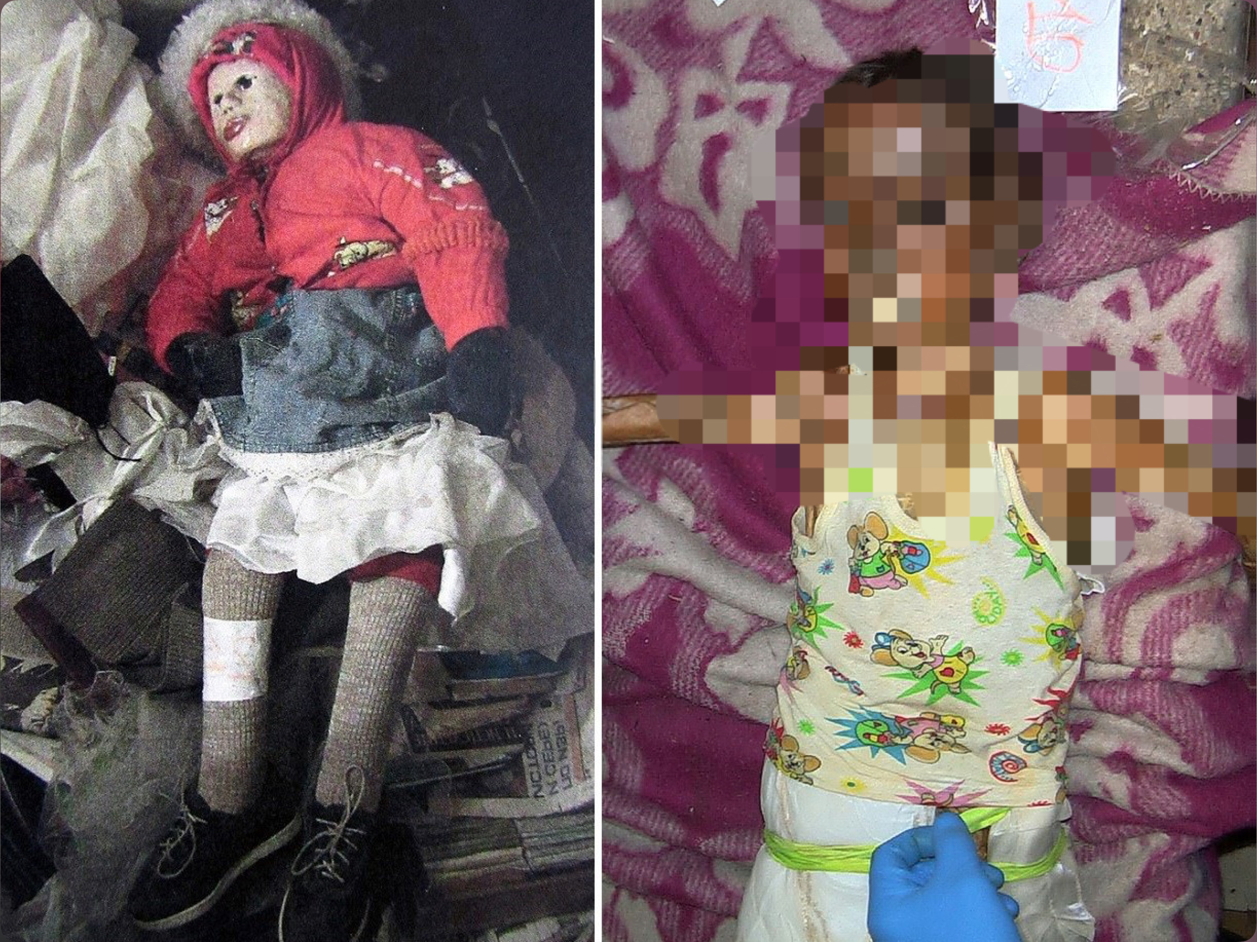警察在教授屋內找到多具被製成人偶的女童屍體。（翻攝自Twitter）