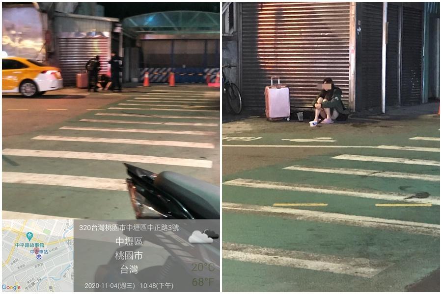 有網友驚見妙齡正妹在中壢站前乞討,上網發問。(翻攝自臉書社團「爆廢1公社」)
