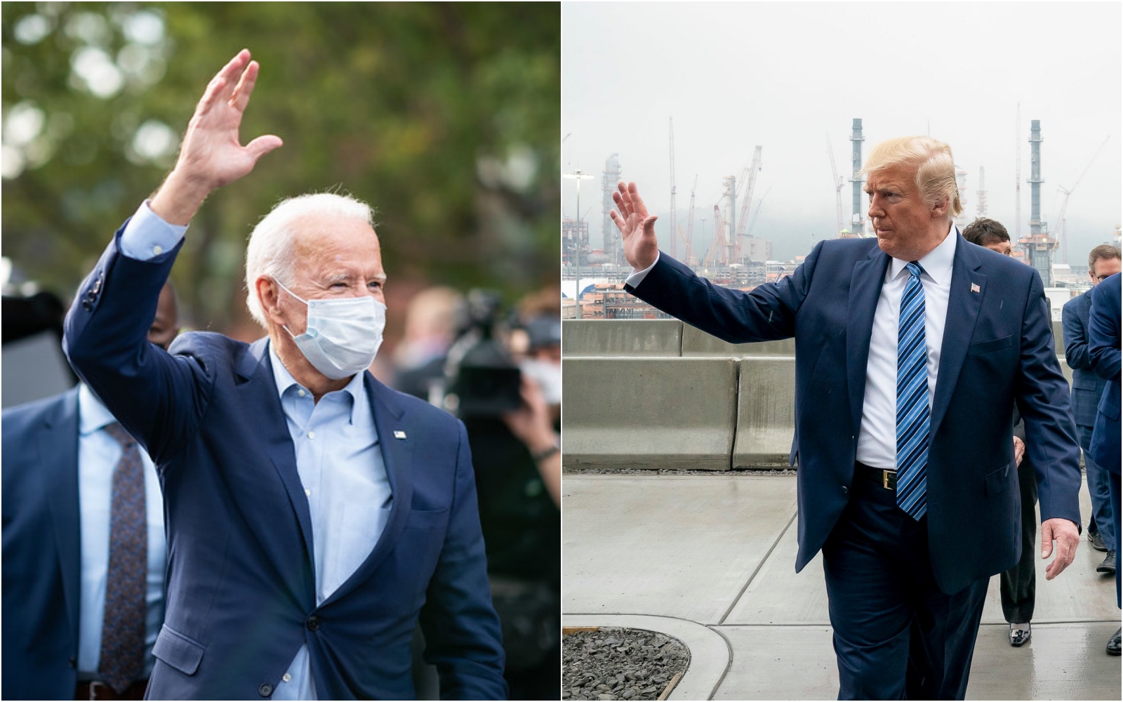 拜登（左）在威斯康辛州驚險逆轉川普（右），這讓特拉法加集團的民調成了精準預言。（翻攝自Biden／Trump臉書）