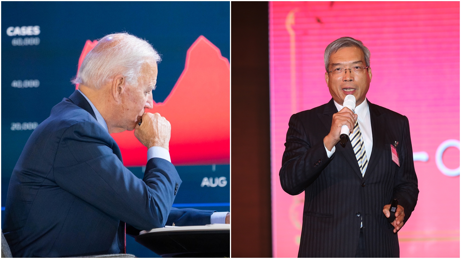 美國開票陷入膠著，拜登（左）目前領先川普，謝金河（右）分析「全球資本市場迎向拜登新時代」。（合成圖，翻攝自拜登臉書、本刊資料照）