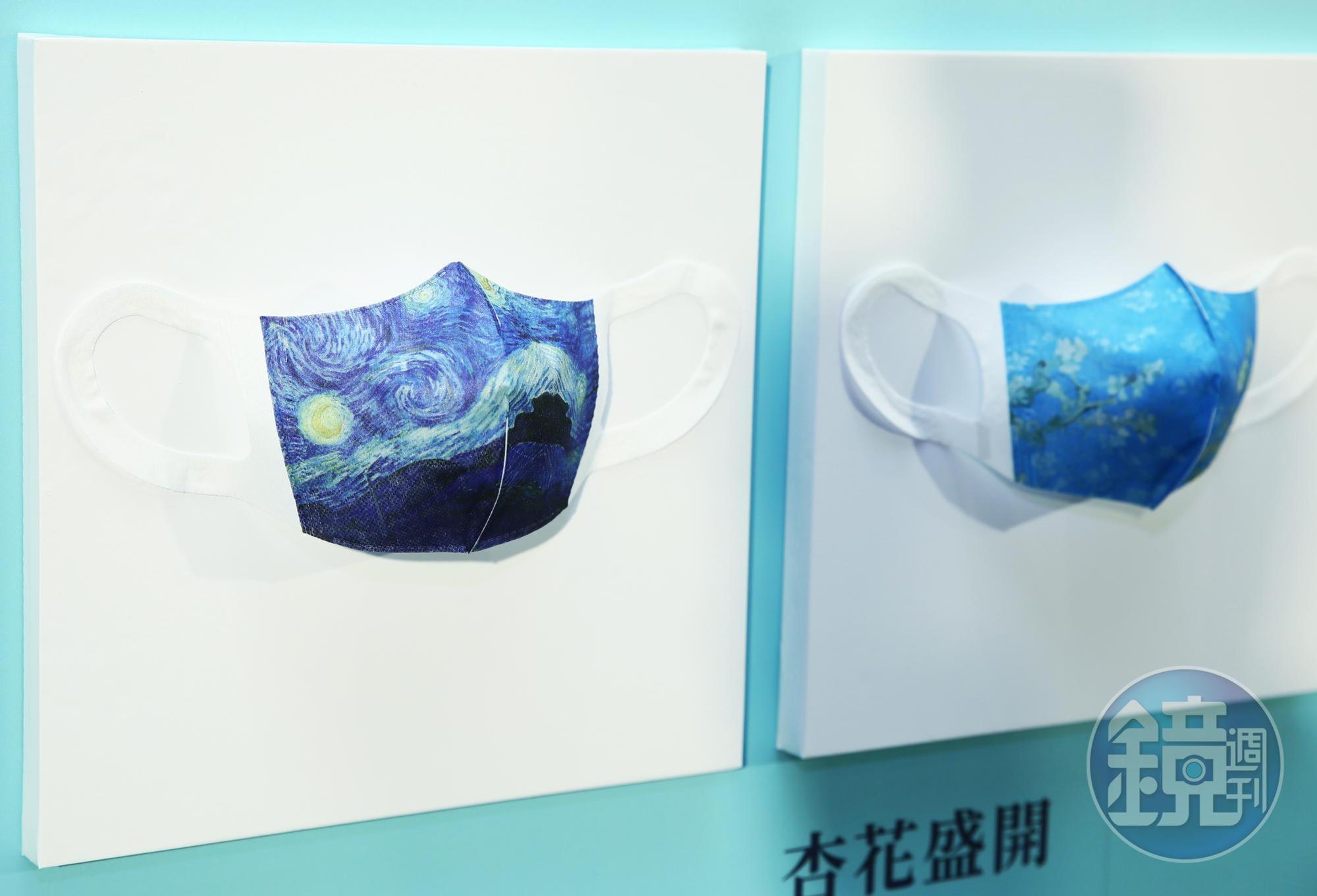 世界名畫藝術口罩第一波主打梵谷作品，即日起可預購。（1盒30片／799元）