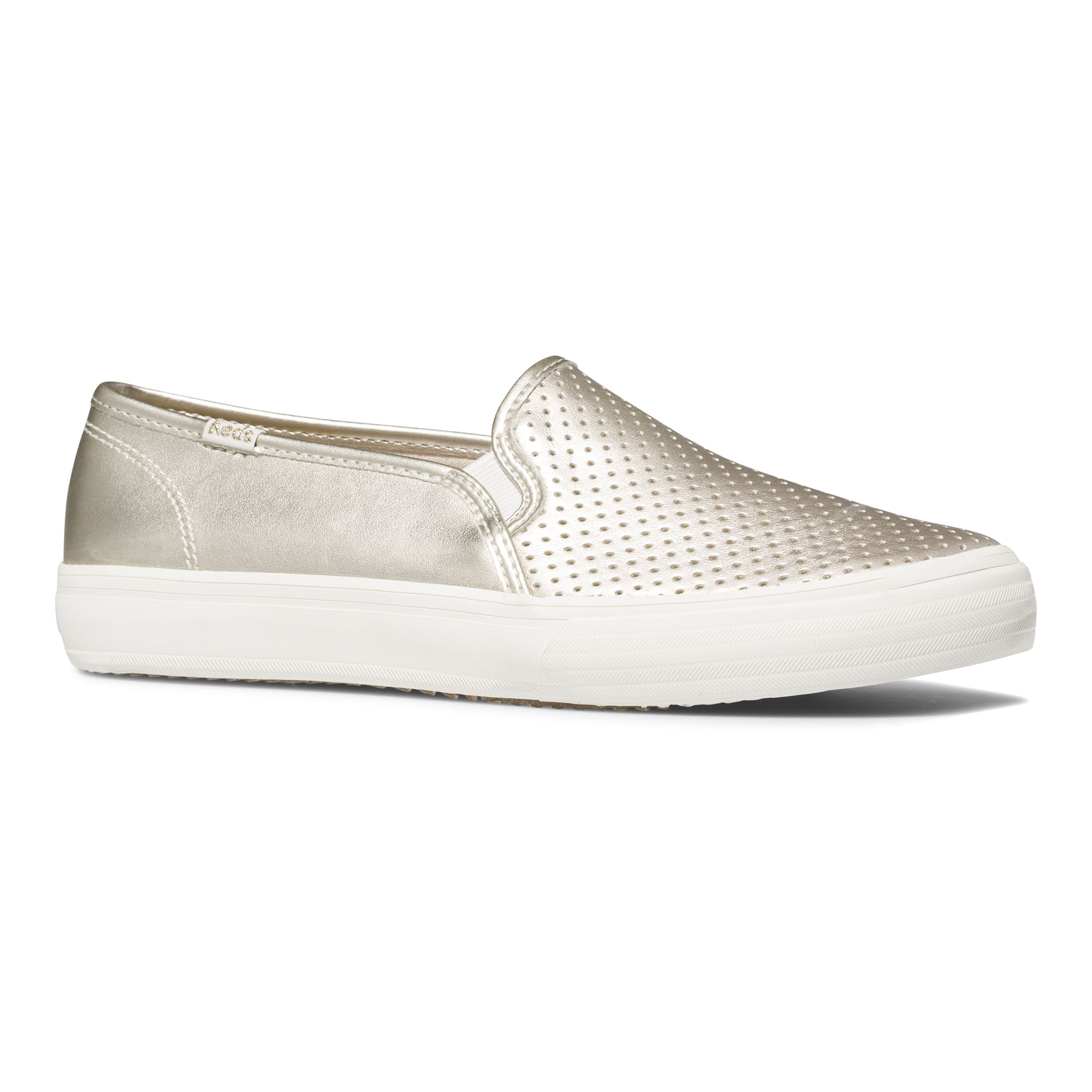 香檳金皮革DOUBLE DECKER休閒鞋 NT$2,290。（Keds提供）