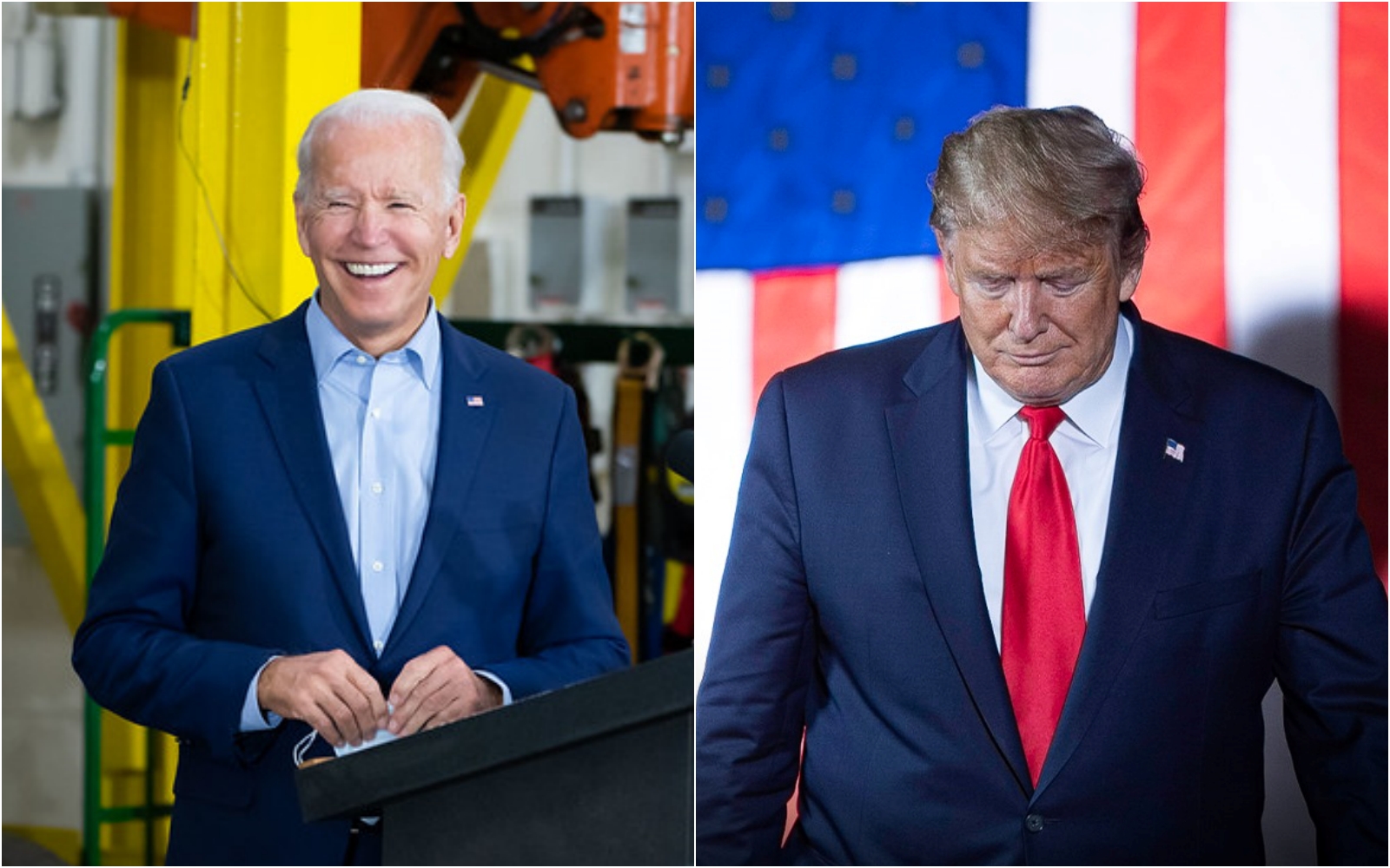 拜登（左）再度驚險逆轉川普（右），在喬治亞州取得領先。（翻攝自拜登／川普臉書）