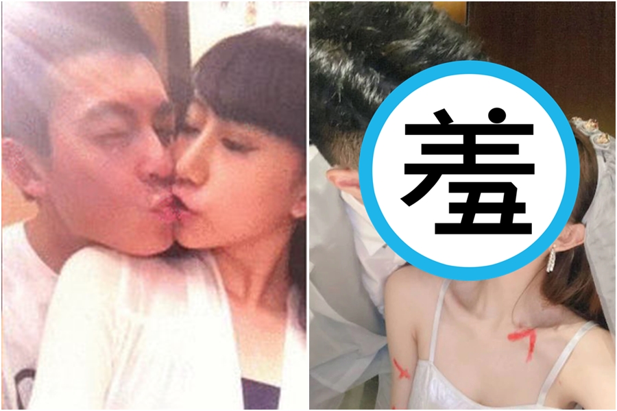 謝芷蕙與陳冠希喇舌照外流爆紅，近日與男子接吻私密照又被曝光。（翻攝自微博、IG）