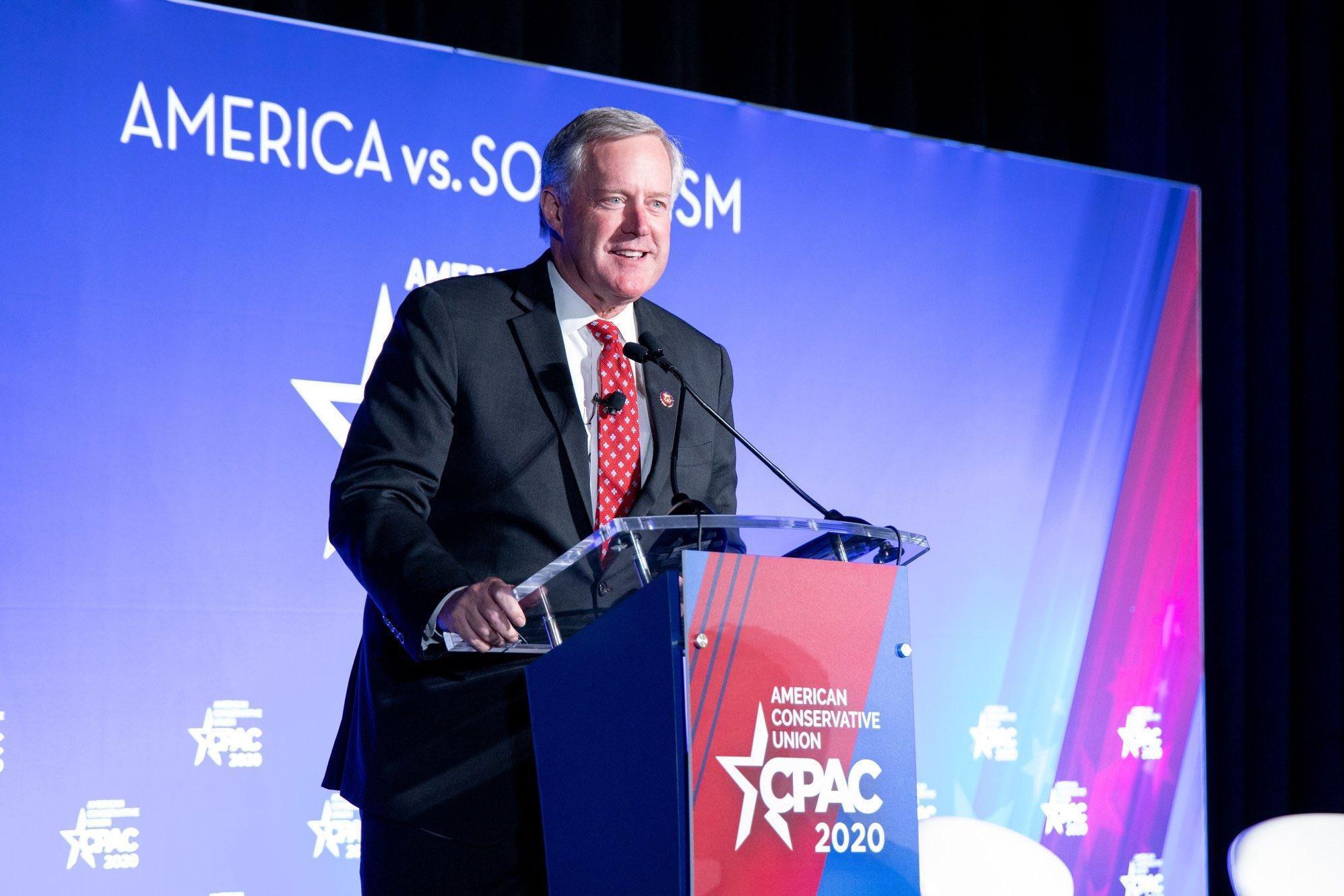 白宮幕僚長梅多斯(Mark Meadows)驚傳感染武漢肺炎,讓川普選情雪上加霜。(翻攝自@MarkMeadows推特)